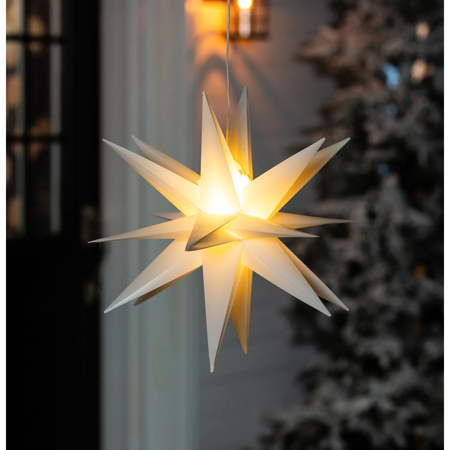 13.75"D LED Collapsible Hanging Star Outdoor Lantern,2la1807