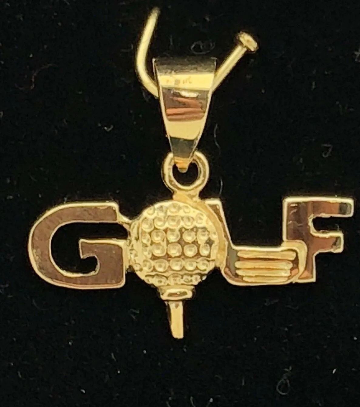 14k Yellow White or Rose Gold Solid Golf Ball Golf Charm Pendant 1.2 grams
