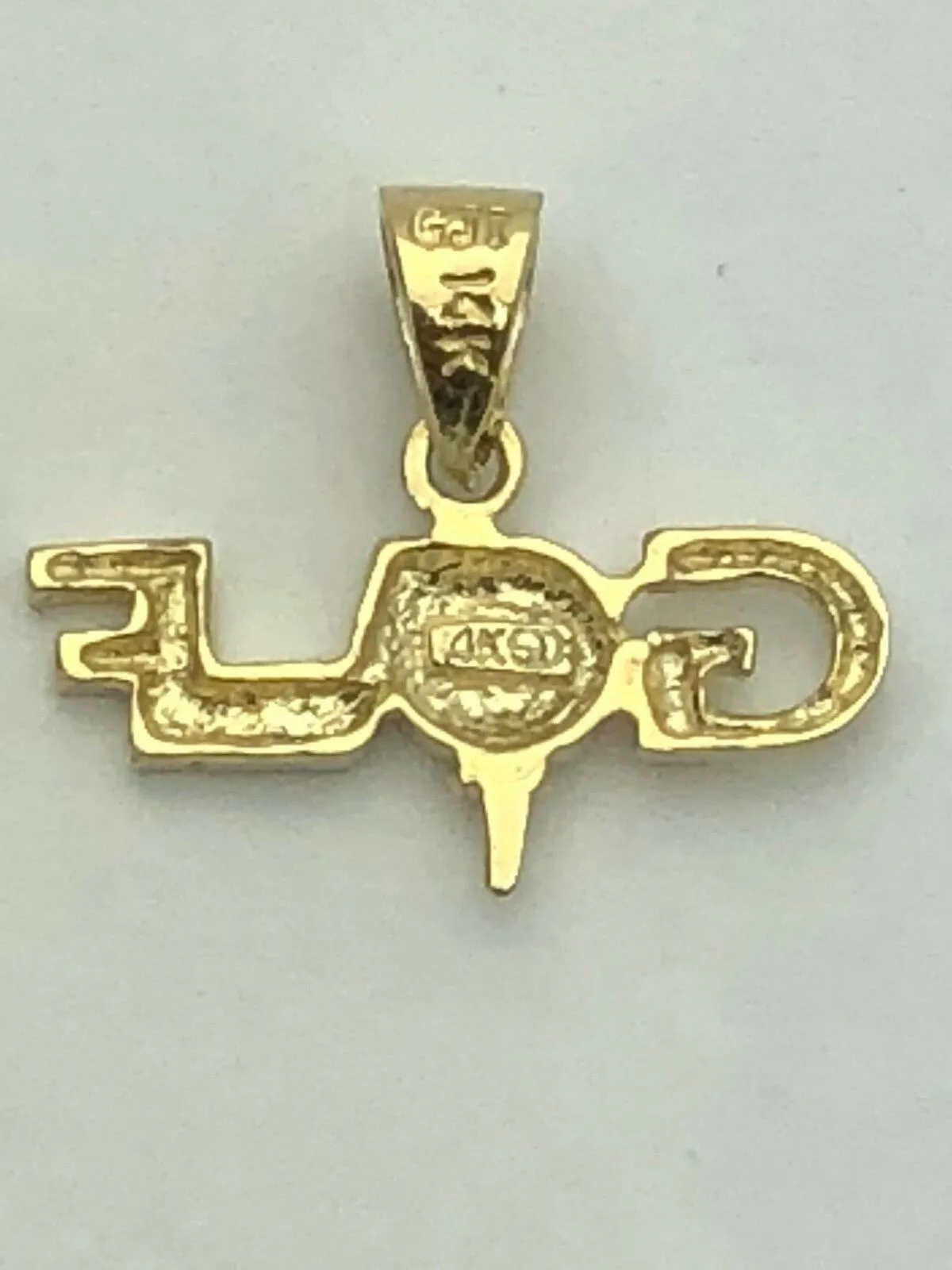 14k Yellow White or Rose Gold Solid Golf Ball Golf Charm Pendant 1.2 grams