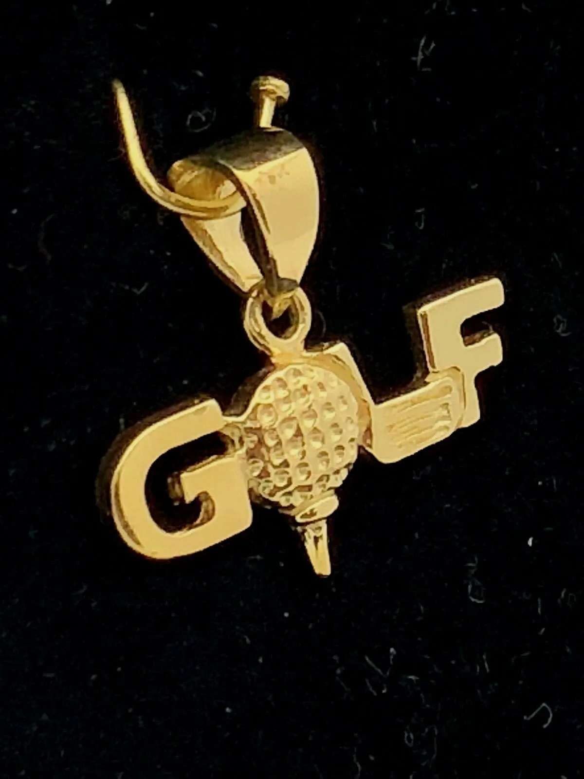 14k Yellow White or Rose Gold Solid Golf Ball Golf Charm Pendant 1.2 grams