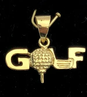 14k Yellow White or Rose Gold Solid Golf Ball Golf Charm Pendant 1.2 grams