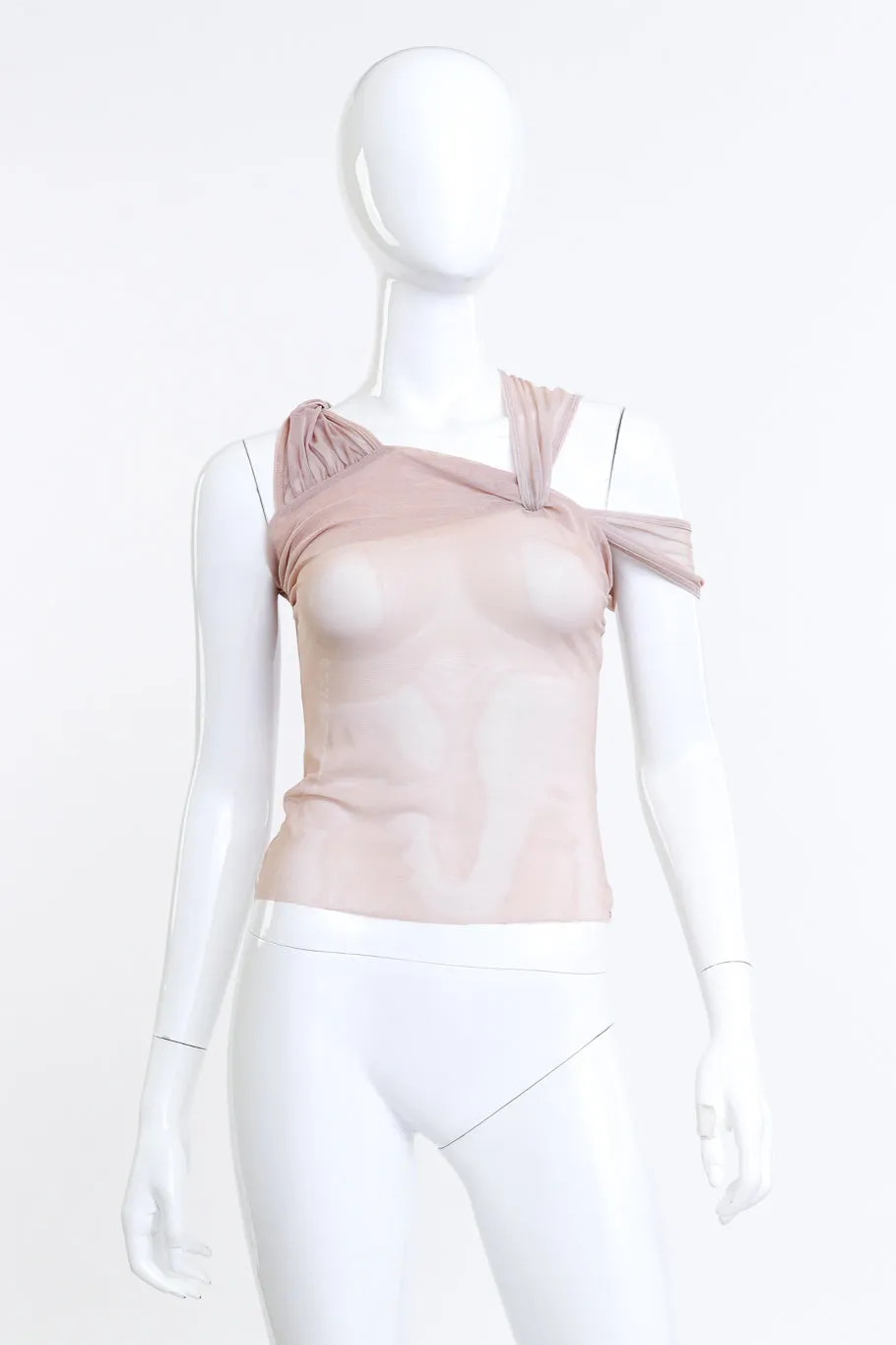 1999 S/S Asymmetric Sleeveless Mesh Top