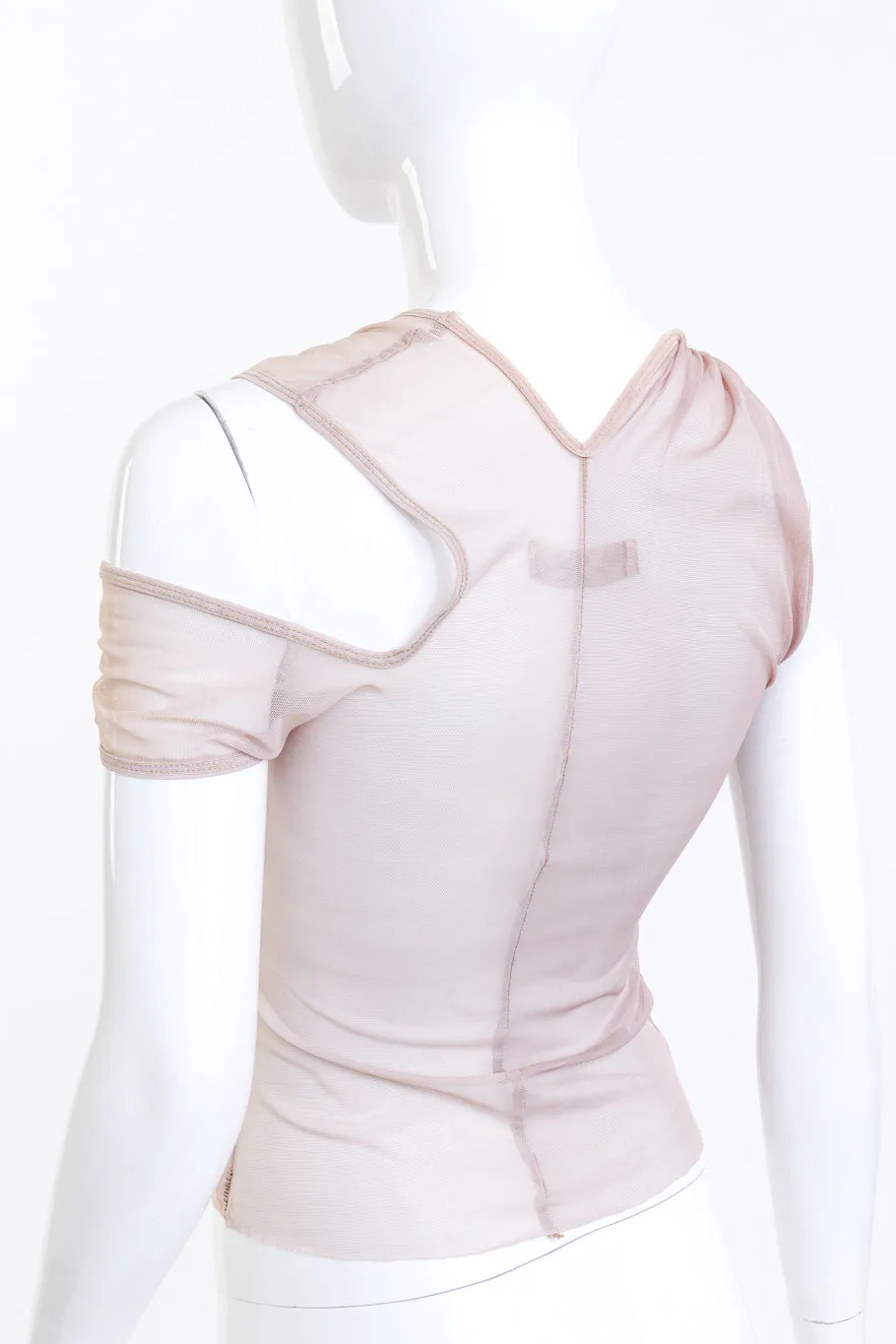 1999 S/S Asymmetric Sleeveless Mesh Top