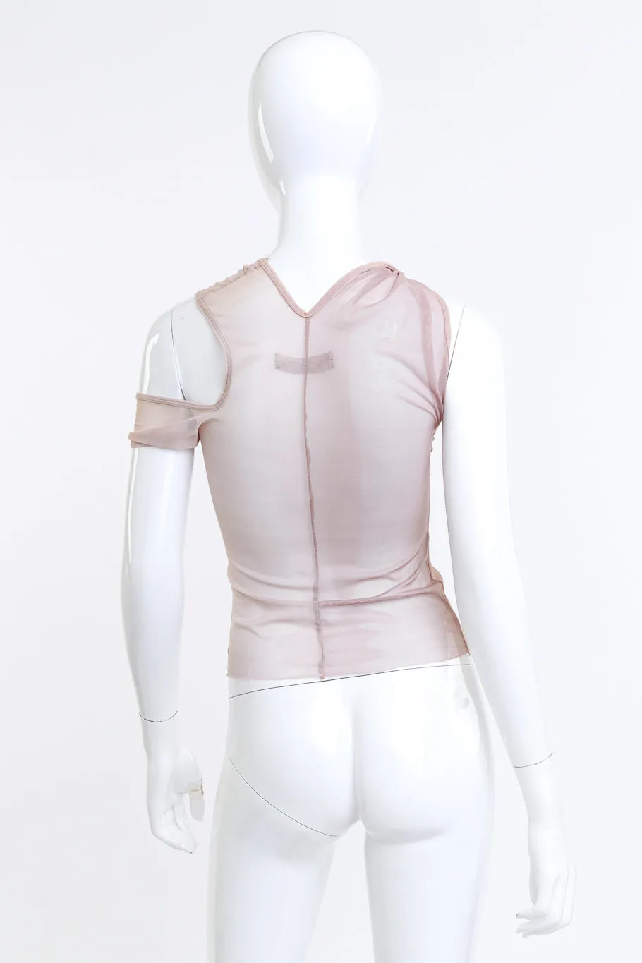 1999 S/S Asymmetric Sleeveless Mesh Top