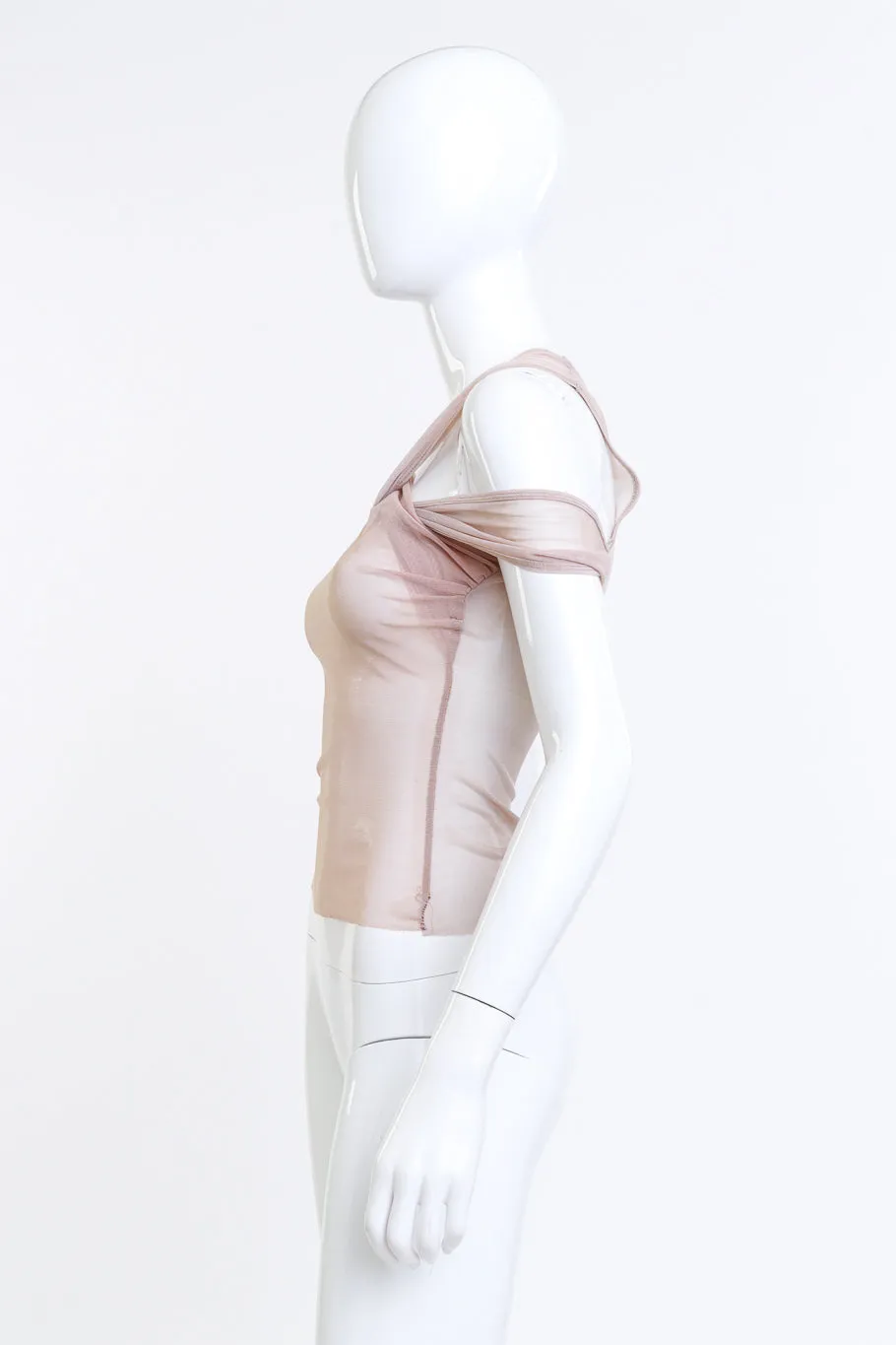 1999 S/S Asymmetric Sleeveless Mesh Top