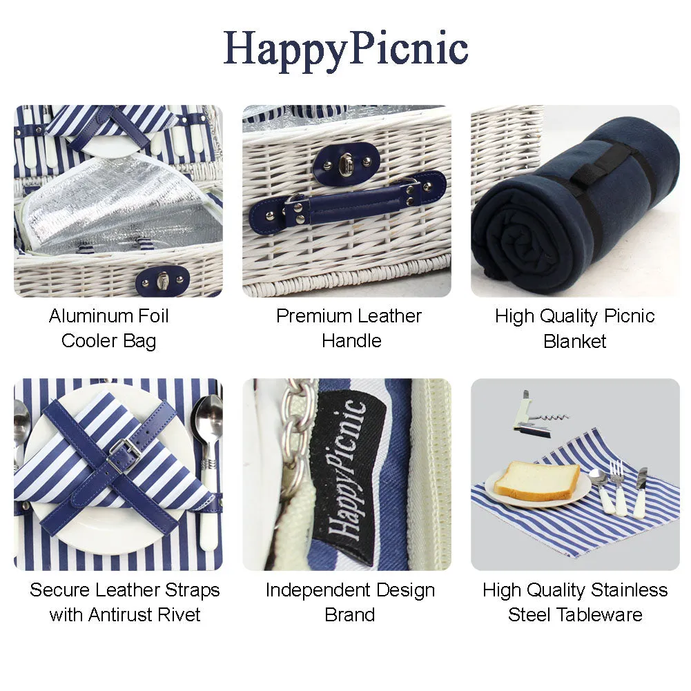 2 Person Picnic Basket White