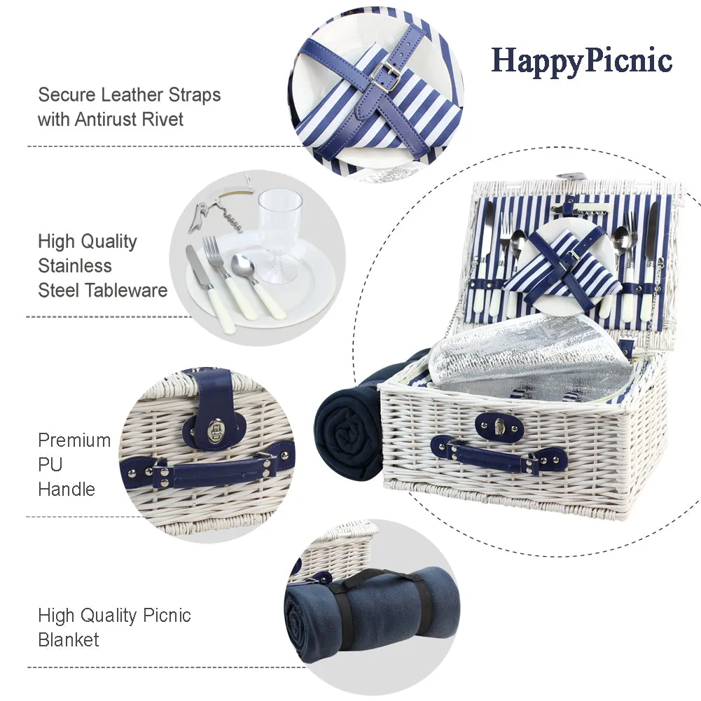 2 Person Picnic Basket White