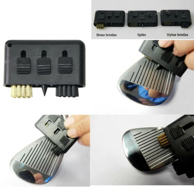 3 in 1 Golf Club Groove Cleaning Retractable Brush