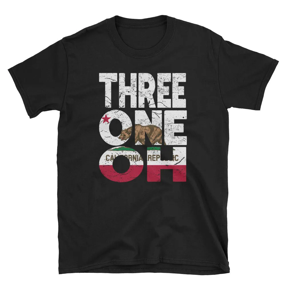 310 Area Code California Republic Flag Short-Sleeve Unisex T-Shirt