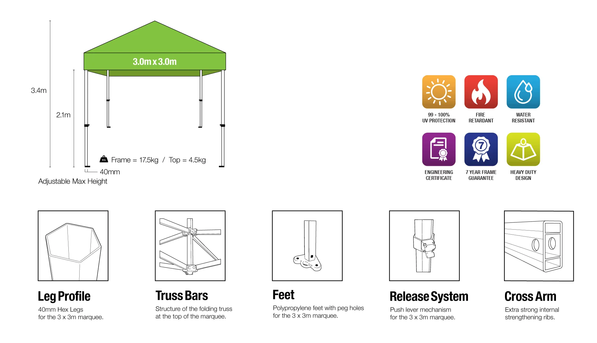 3x3m Heavy-Duty Marquee (The Complete Branded Kit)