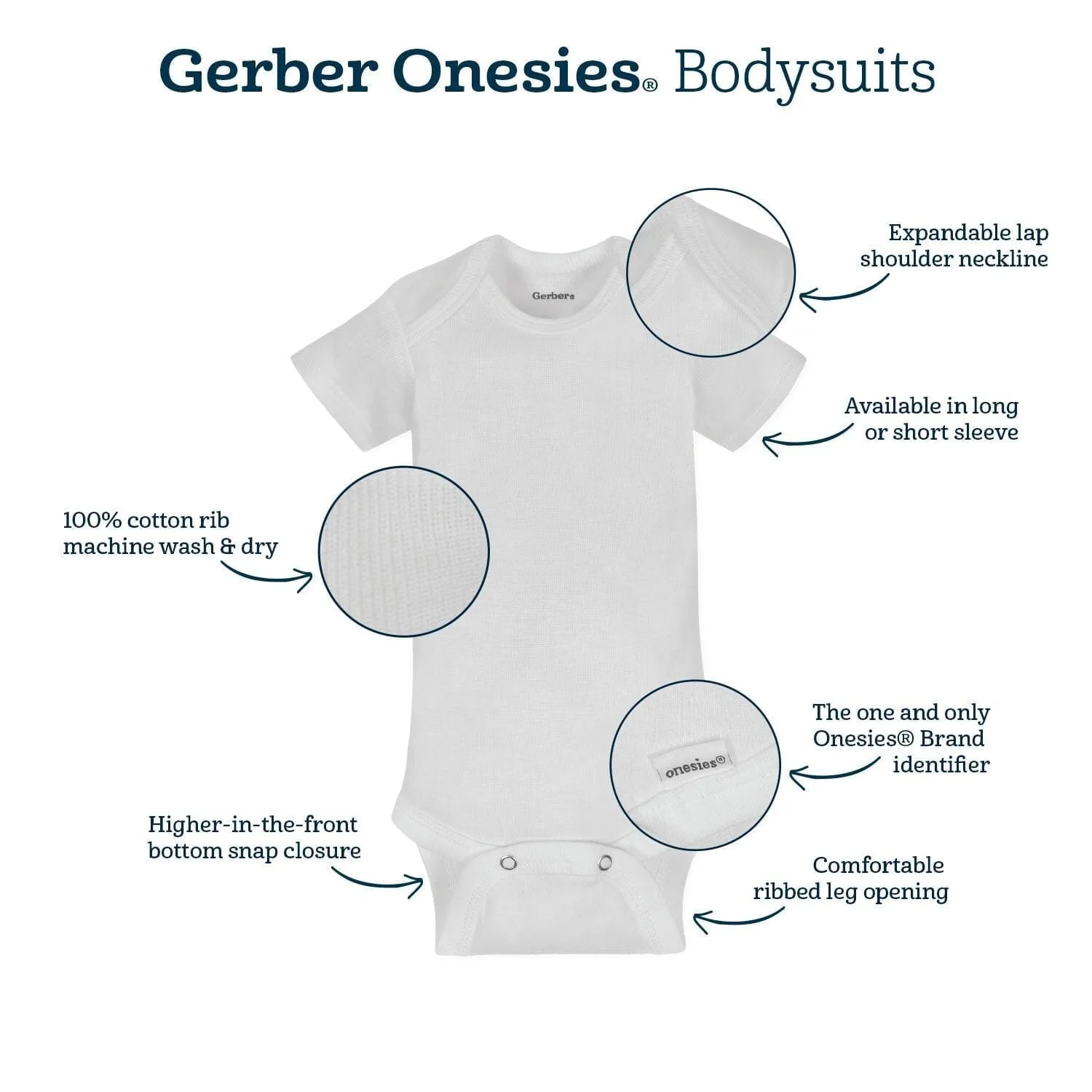 5-Pack Girls' Pink Onesies® Bodysuits