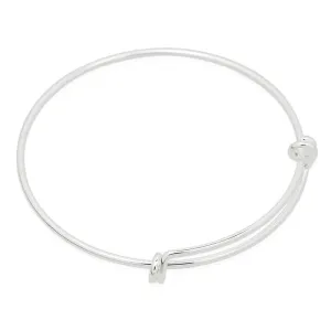58mm Silver Plated Diameter Expandable Bracelet Wire, Adjustable Alex and Ani Charm Bracelet Bangle,Thickness 1.5mm Brass Ring,5pcs/lot