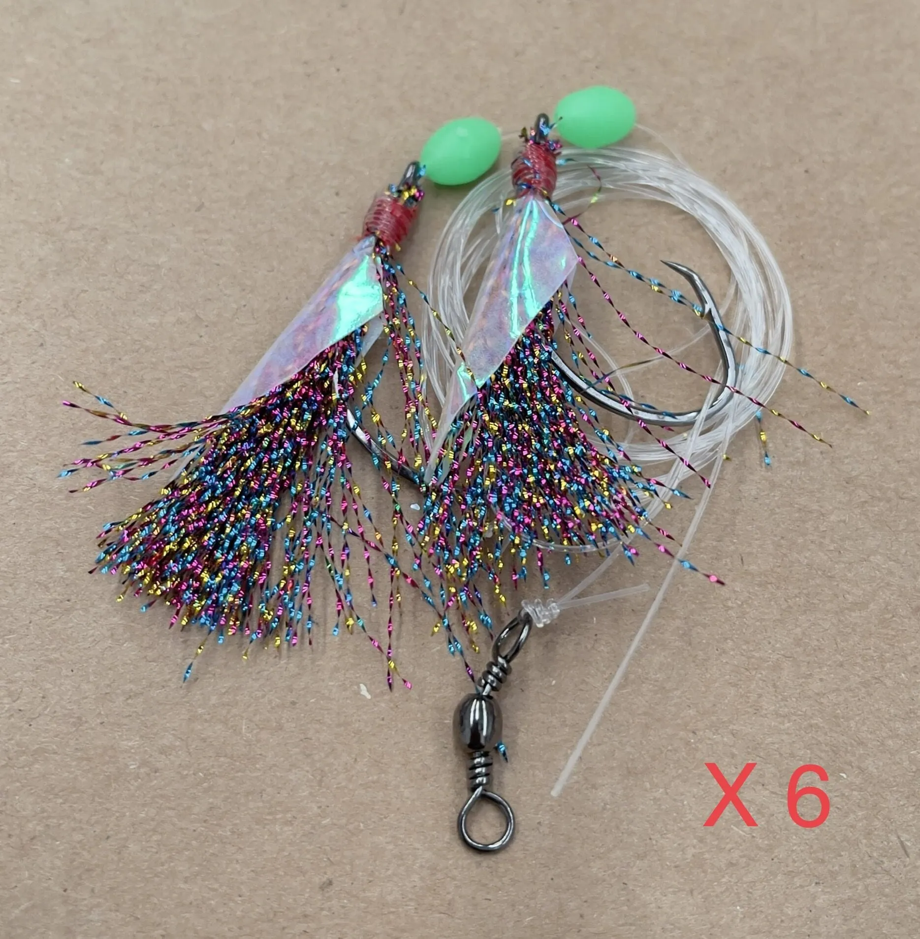 6 x Custom Designed Snapper Fishing Rigs Tackle