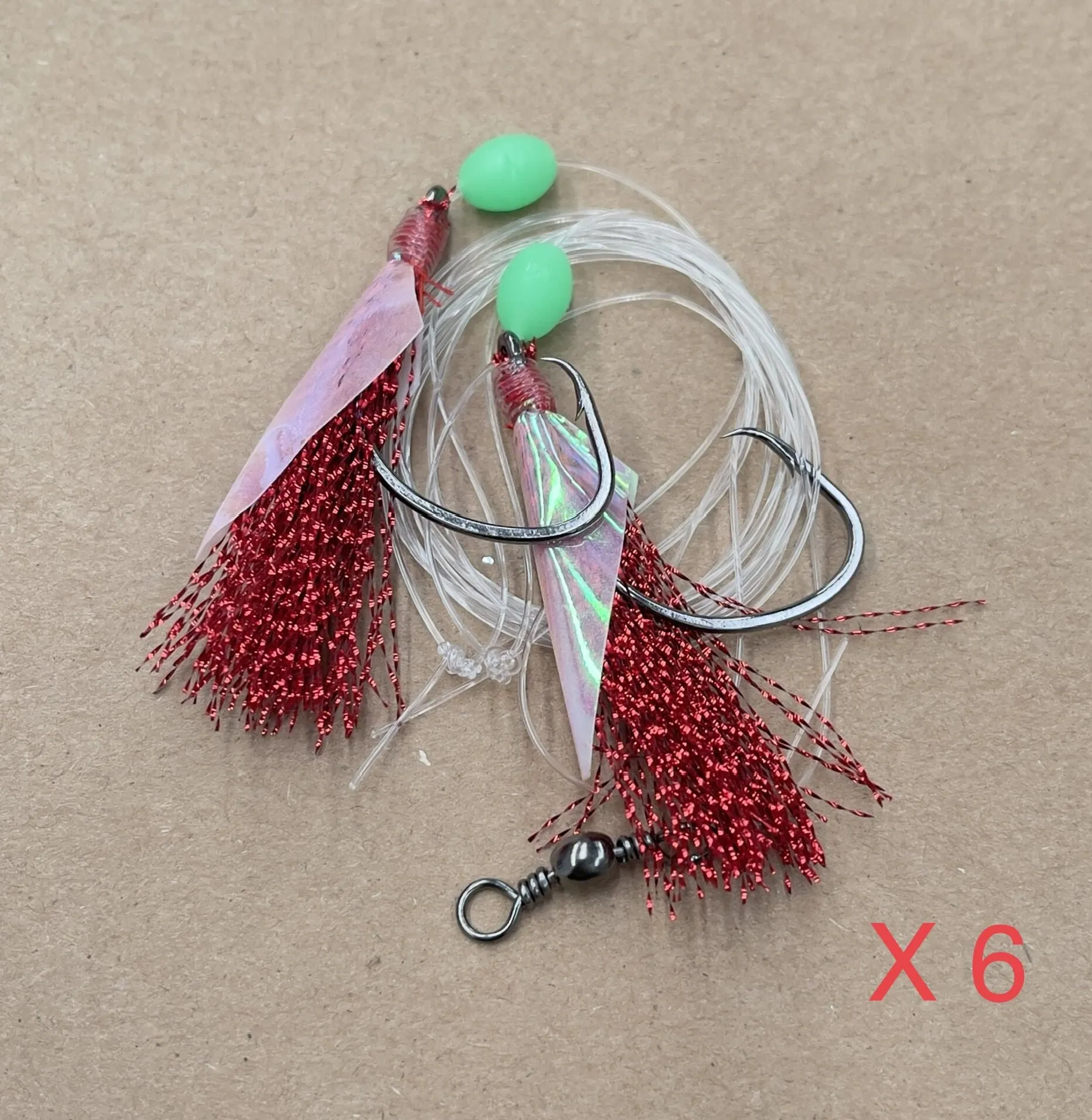 6 x Custom Designed Snapper Fishing Rigs Tackle