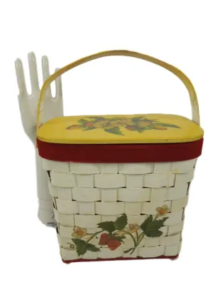 70s Decoupage Picnic Basket Purse