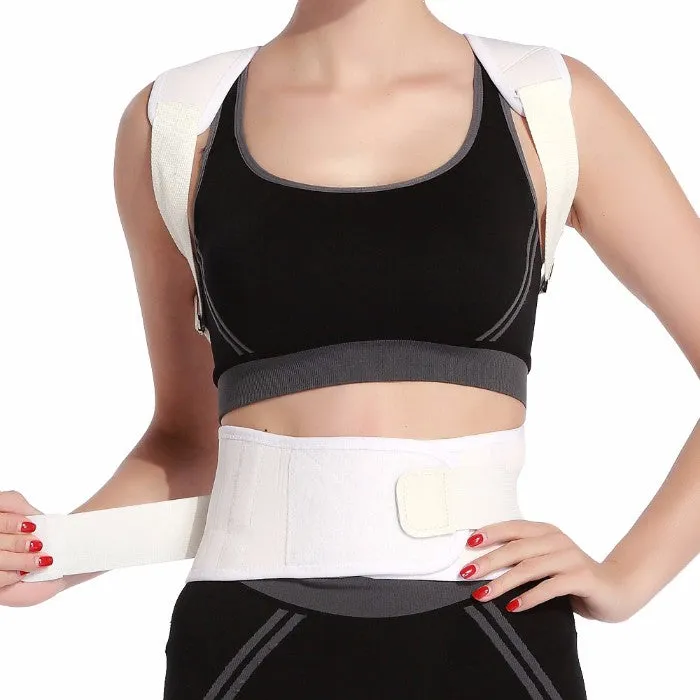 Adjustable Posture-Support Brace and Double-Compression Belt