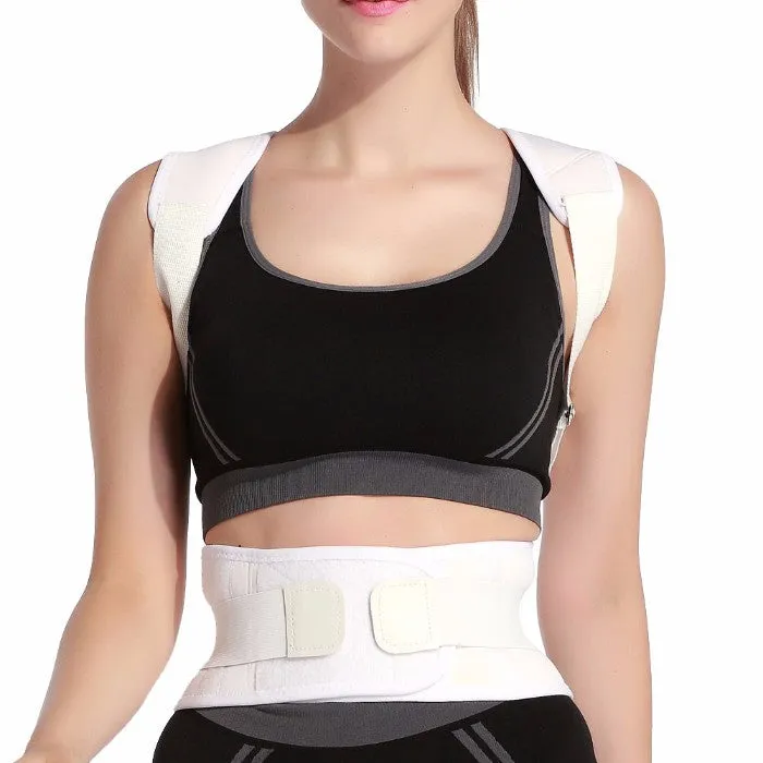 Adjustable Posture-Support Brace and Double-Compression Belt