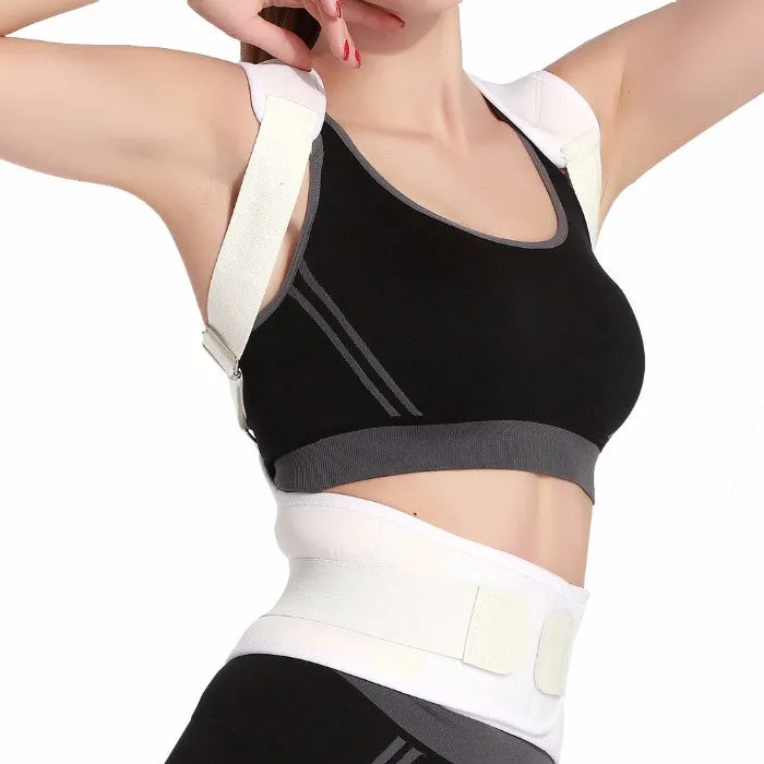 Adjustable Posture-Support Brace and Double-Compression Belt