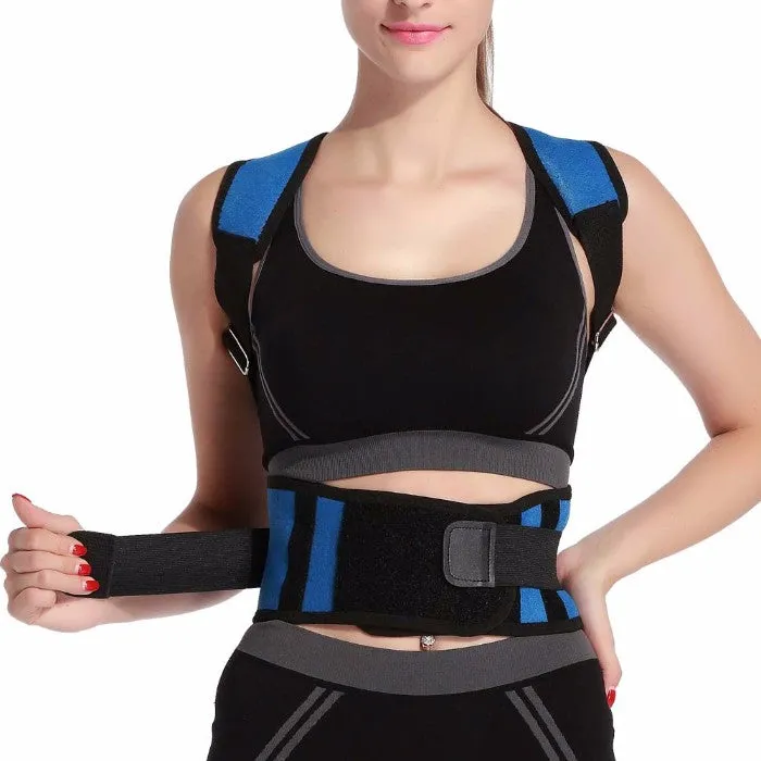 Adjustable Posture-Support Brace and Double-Compression Belt