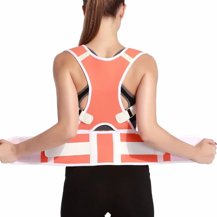 Adjustable Posture-Support Brace and Double-Compression Belt