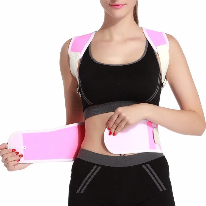 Adjustable Posture-Support Brace and Double-Compression Belt