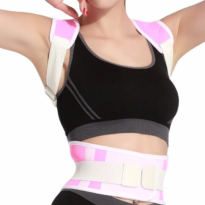 Adjustable Posture-Support Brace and Double-Compression Belt