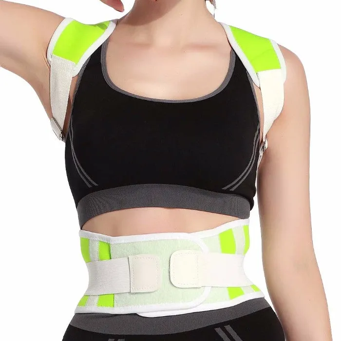 Adjustable Posture-Support Brace and Double-Compression Belt