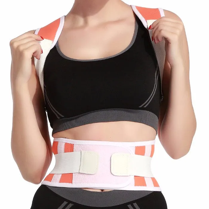 Adjustable Posture-Support Brace and Double-Compression Belt