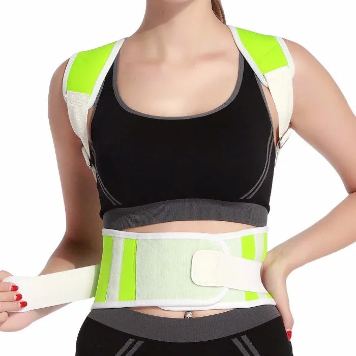 Adjustable Posture-Support Brace and Double-Compression Belt