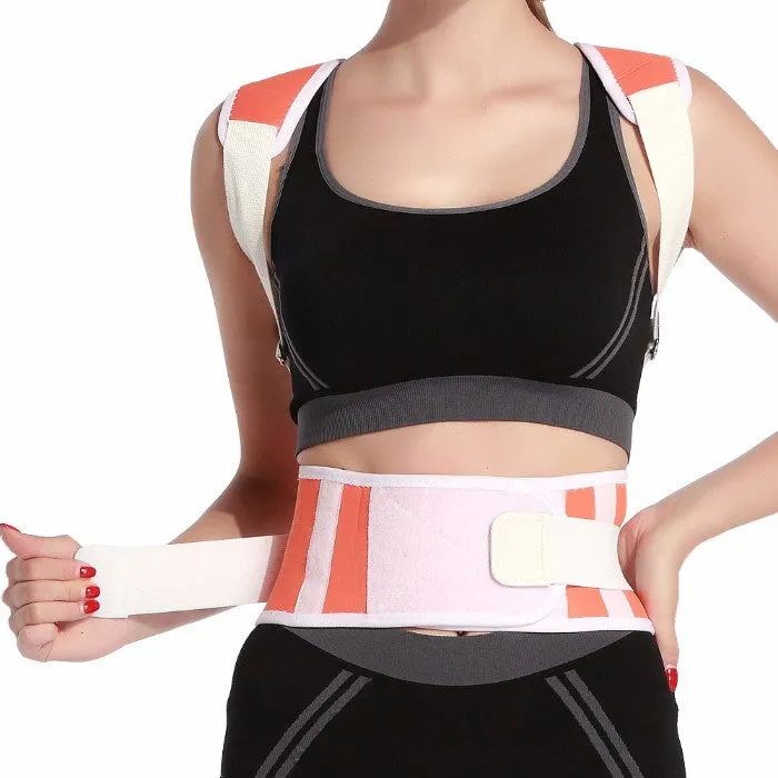 Adjustable Posture-Support Brace and Double-Compression Belt