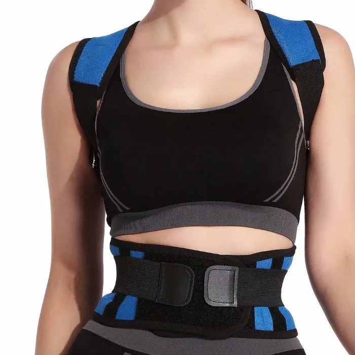 Adjustable Posture-Support Brace and Double-Compression Belt
