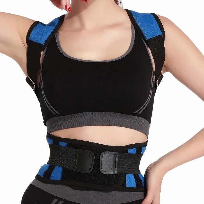 Adjustable Posture-Support Brace and Double-Compression Belt