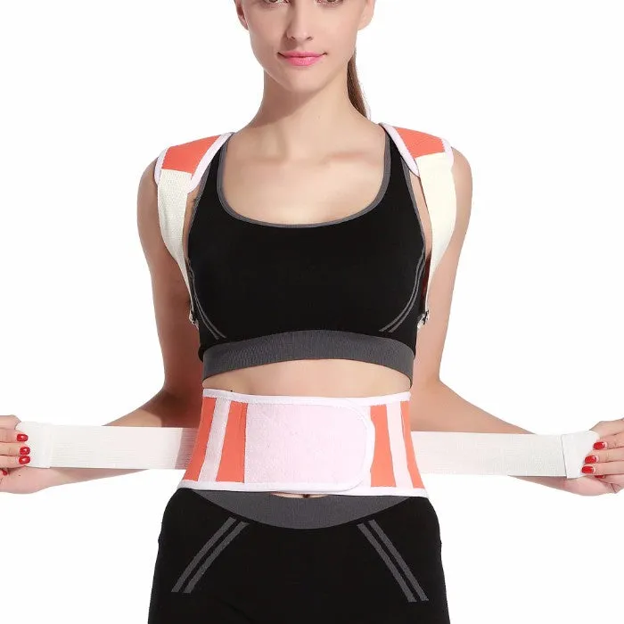 Adjustable Posture-Support Brace and Double-Compression Belt