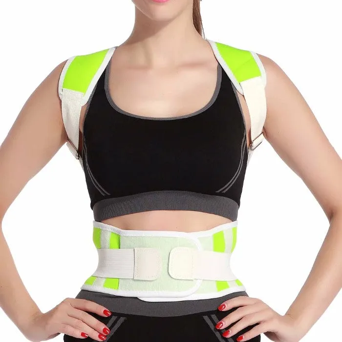 Adjustable Posture-Support Brace and Double-Compression Belt