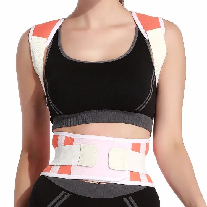 Adjustable Posture-Support Brace and Double-Compression Belt