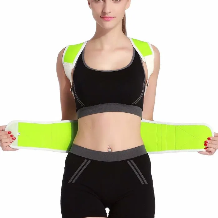 Adjustable Posture-Support Brace and Double-Compression Belt