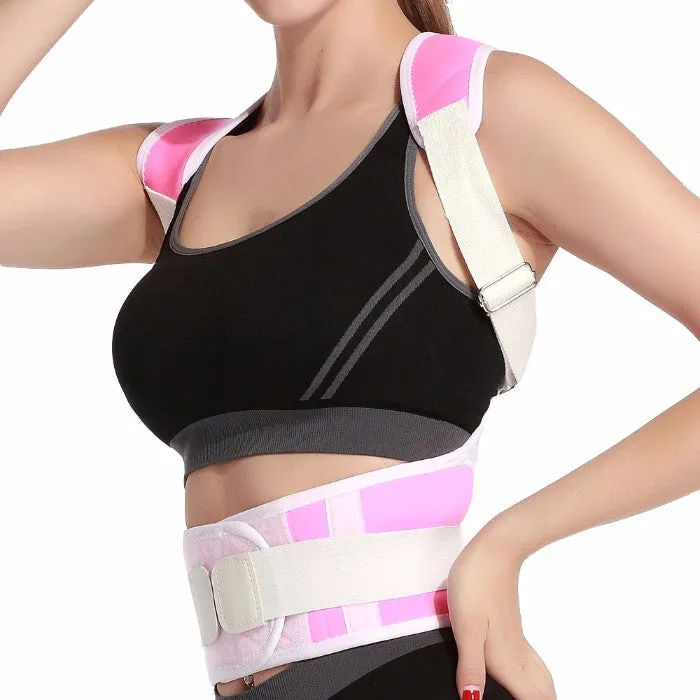 Adjustable Posture-Support Brace and Double-Compression Belt
