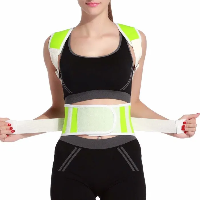 Adjustable Posture-Support Brace and Double-Compression Belt
