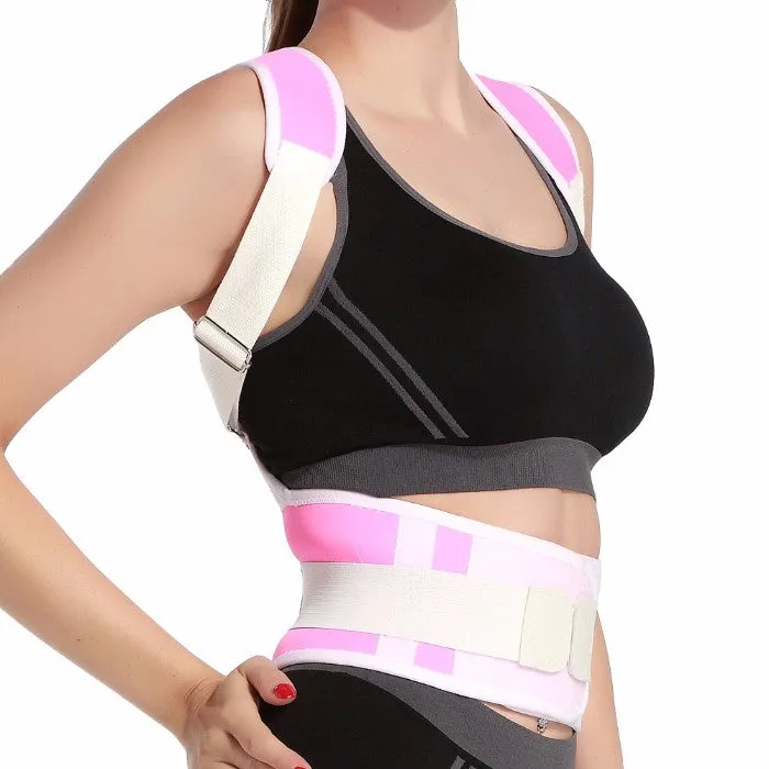 Adjustable Posture-Support Brace and Double-Compression Belt
