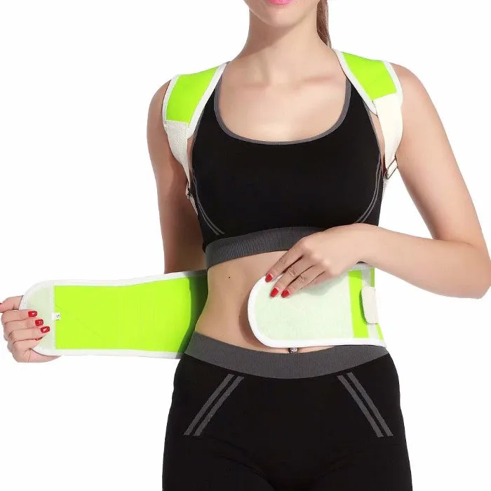 Adjustable Posture-Support Brace and Double-Compression Belt
