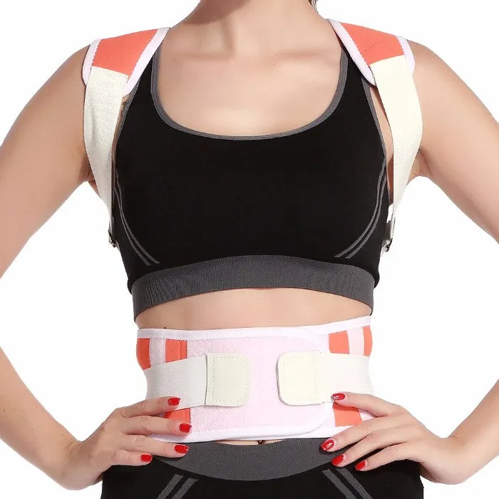 Adjustable Posture-Support Brace and Double-Compression Belt