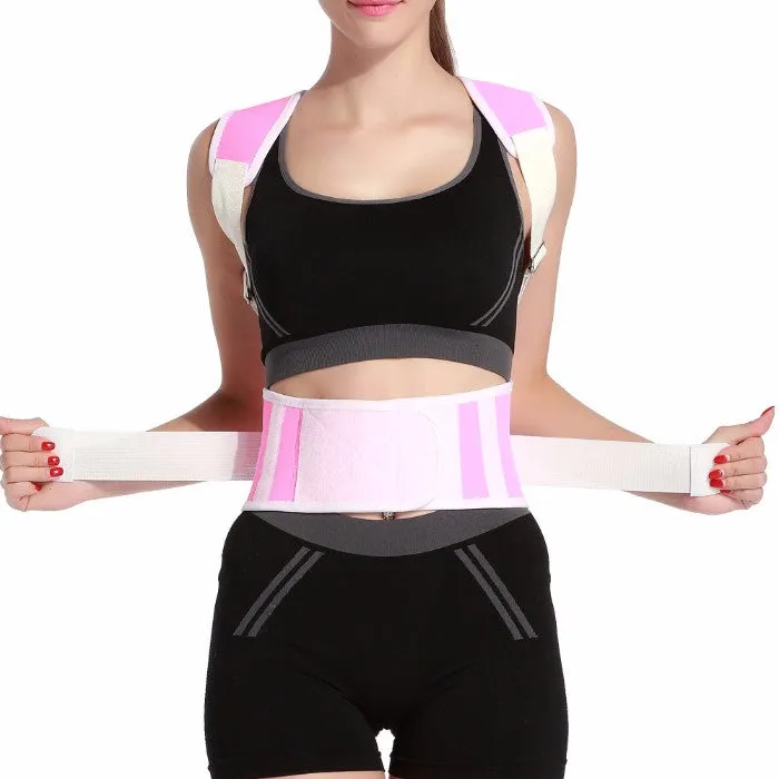 Adjustable Posture-Support Brace and Double-Compression Belt