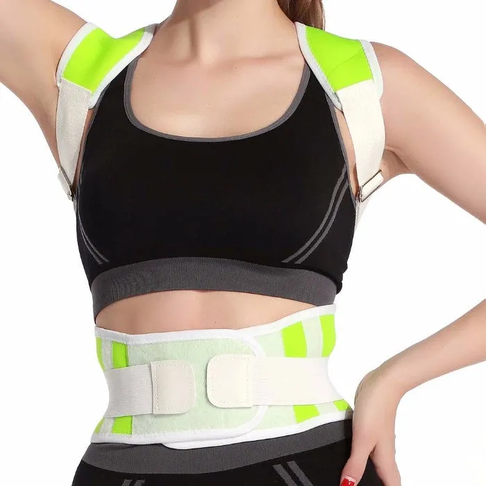 Adjustable Posture-Support Brace and Double-Compression Belt