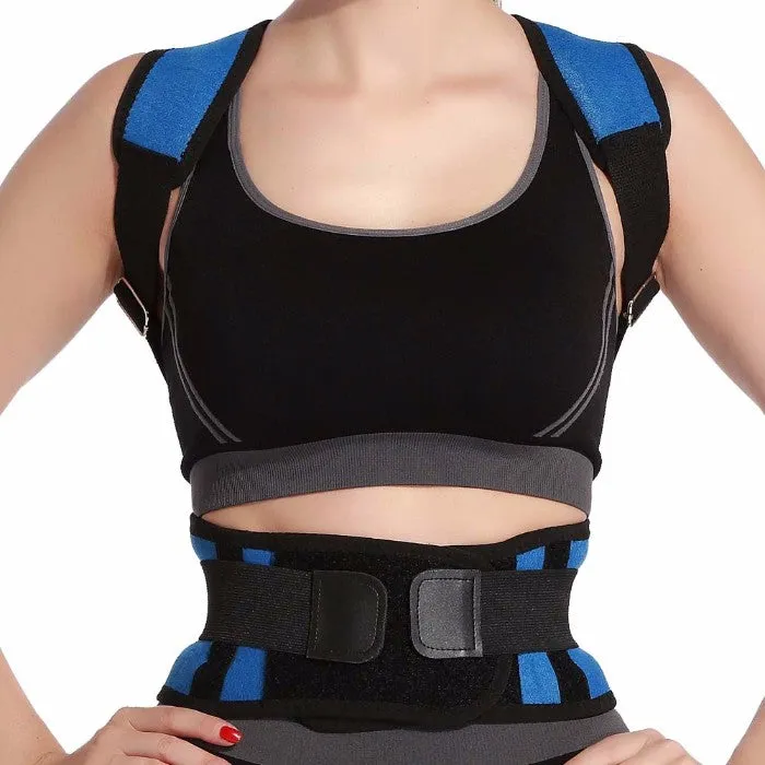 Adjustable Posture-Support Brace and Double-Compression Belt