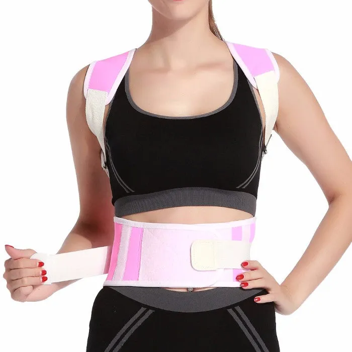 Adjustable Posture-Support Brace and Double-Compression Belt