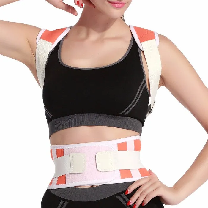 Adjustable Posture-Support Brace and Double-Compression Belt