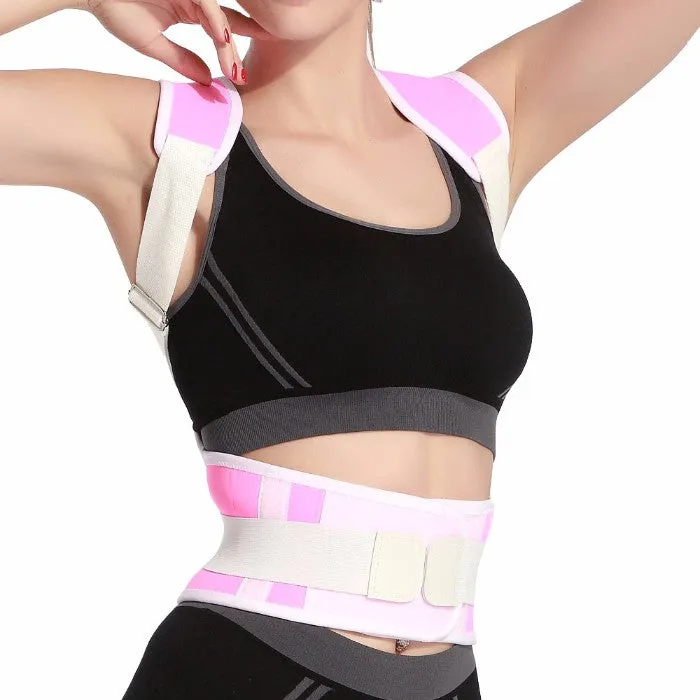 Adjustable Posture-Support Brace and Double-Compression Belt