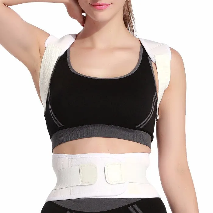 Adjustable Posture-Support Brace and Double-Compression Belt