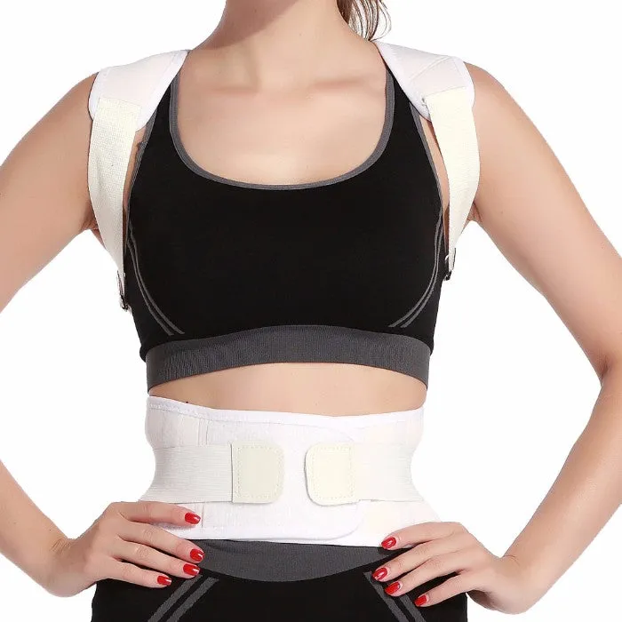 Adjustable Posture-Support Brace and Double-Compression Belt