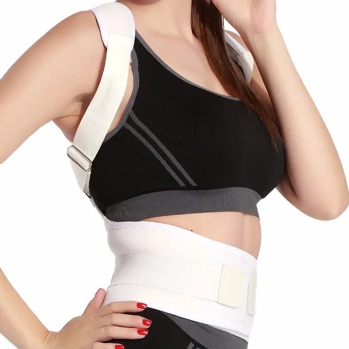Adjustable Posture-Support Brace and Double-Compression Belt